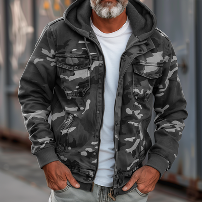 Tobias™ - Herren Camouflage Cargo Jacke - Mit Kapuze und Multi-Taschen Design