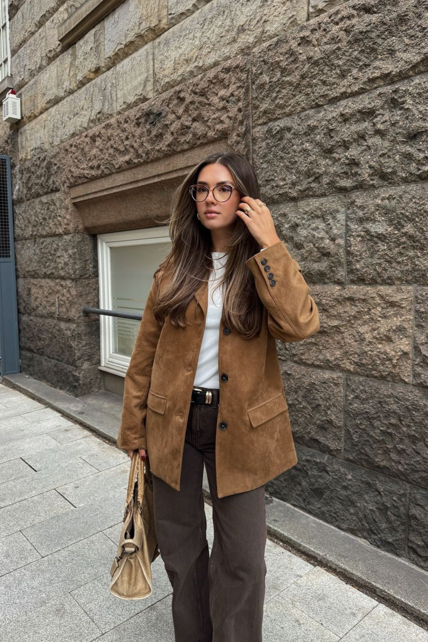 Suede Blazer Camel