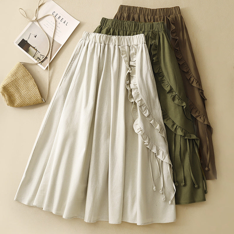 Celina™ – Asymmetrischer Leinenrock