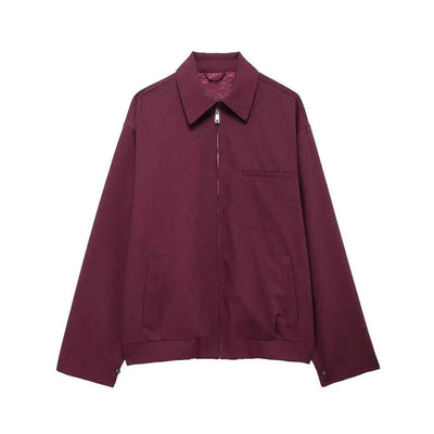 UNIZERA 2024 Autumn New Product Fashion Casual Women's Zipper Pocket Decoration Jacket Coat Lantern Mini Skirt Set