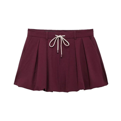 UNIZERA 2024 Autumn New Product Fashion Casual Women's Zipper Pocket Decoration Jacket Coat Lantern Mini Skirt Set