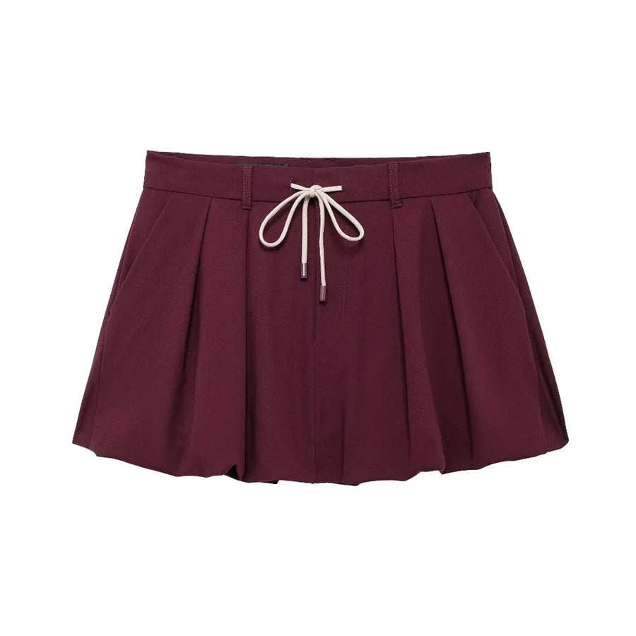 UNIZERA 2024 Autumn New Product Fashion Casual Women's Zipper Pocket Decoration Jacket Coat Lantern Mini Skirt Set