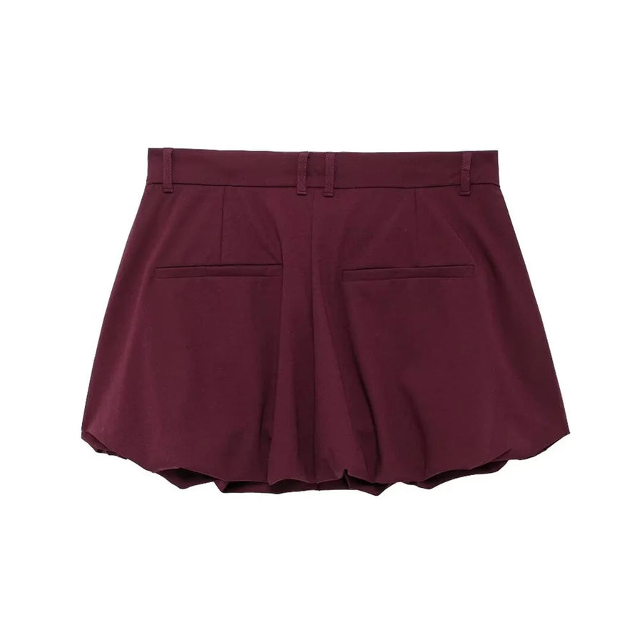 UNIZERA 2024 Autumn New Product Fashion Casual Women's Zipper Pocket Decoration Jacket Coat Lantern Mini Skirt Set