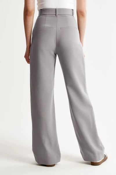 Grey Wide Leg Tailored Pants