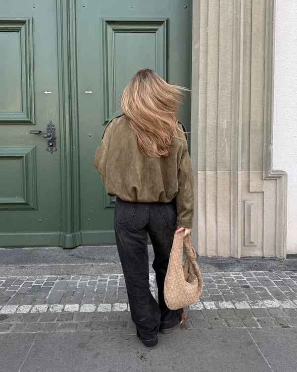 Oversized Wildlederjacke im Verve-Stil