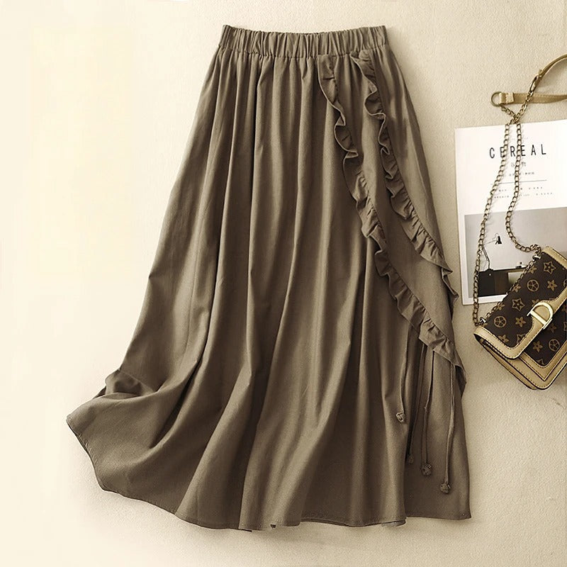 Celina™ – Asymmetrischer Leinenrock