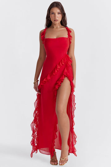 Arianna - Romantisches Maxikleid mit Rüschen