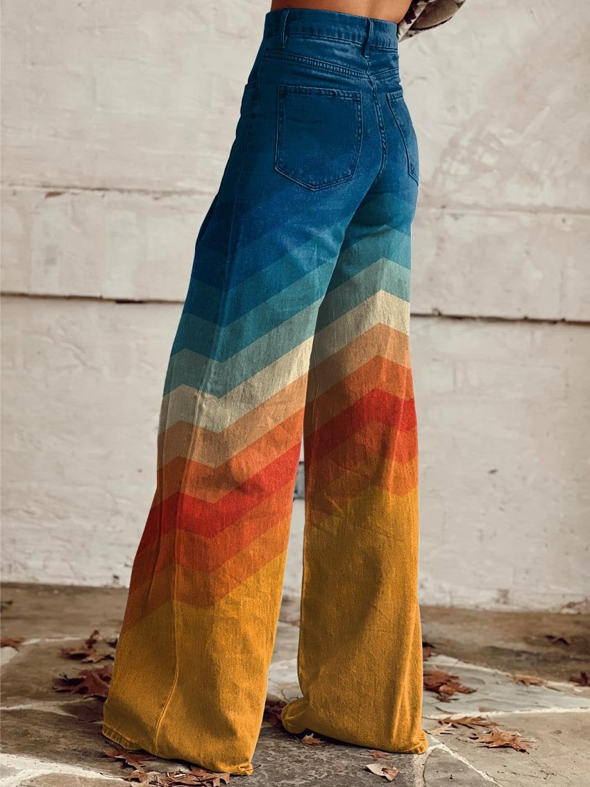 ESTELA™ RETRO CHEVRON WEITE BEIN JEANS