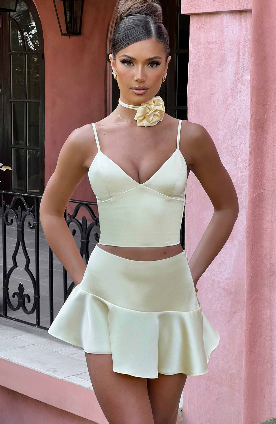Louisa Lemon Mini Skirt