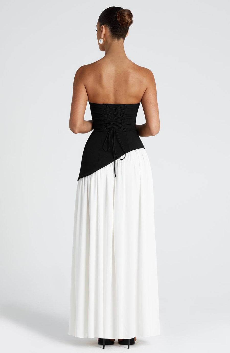Maliyah Maxikleid - Schwarz/Weiß
