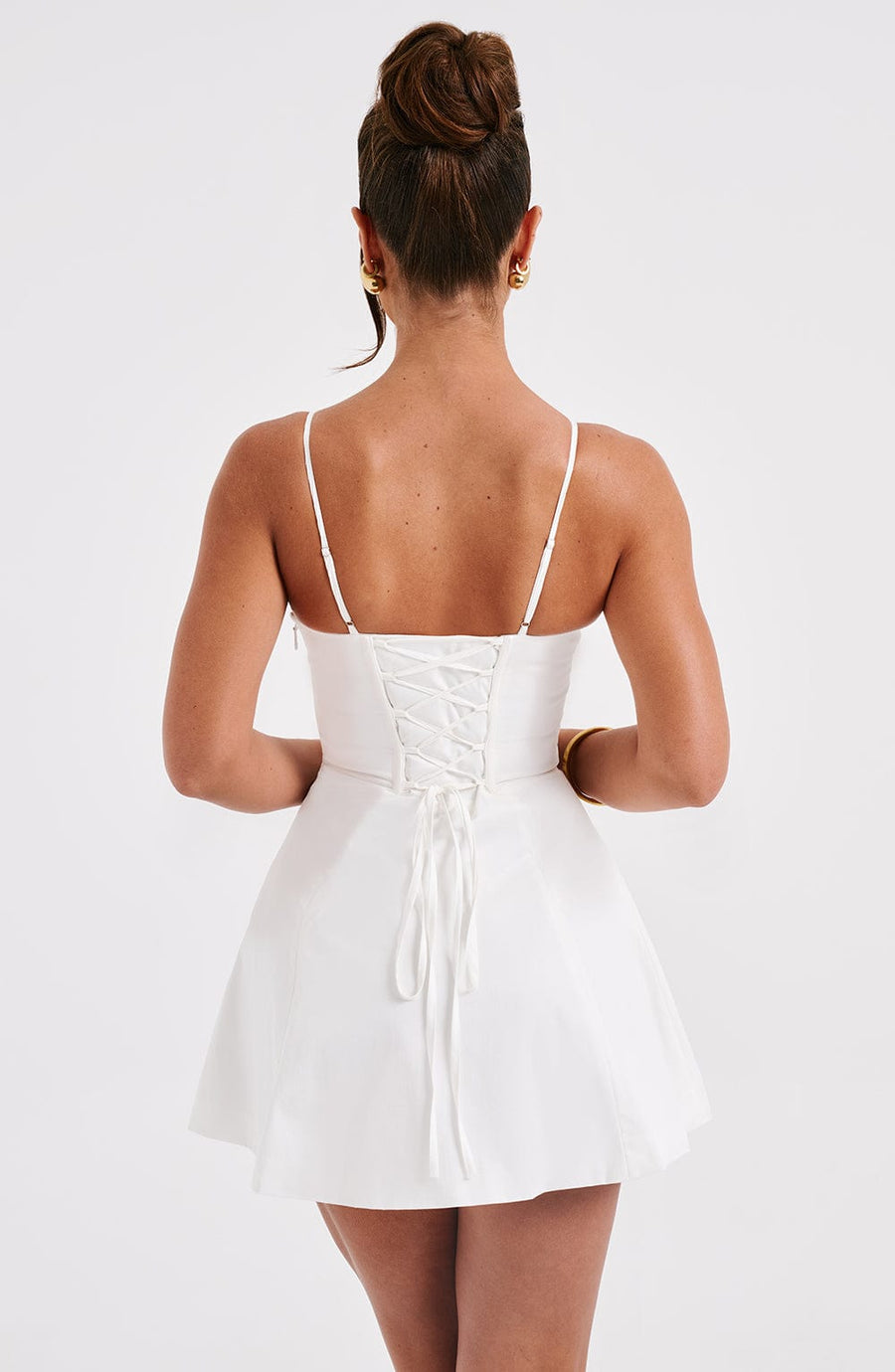 Sela Elfenbein Mini Kleid