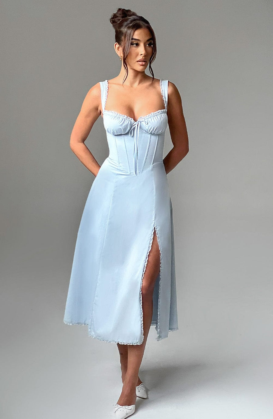 Blaues Ulrika Midi-Kleid