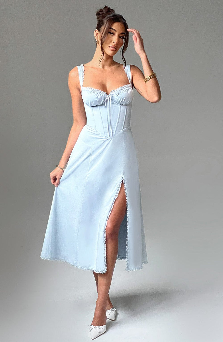 Blaues Ulrika Midi-Kleid